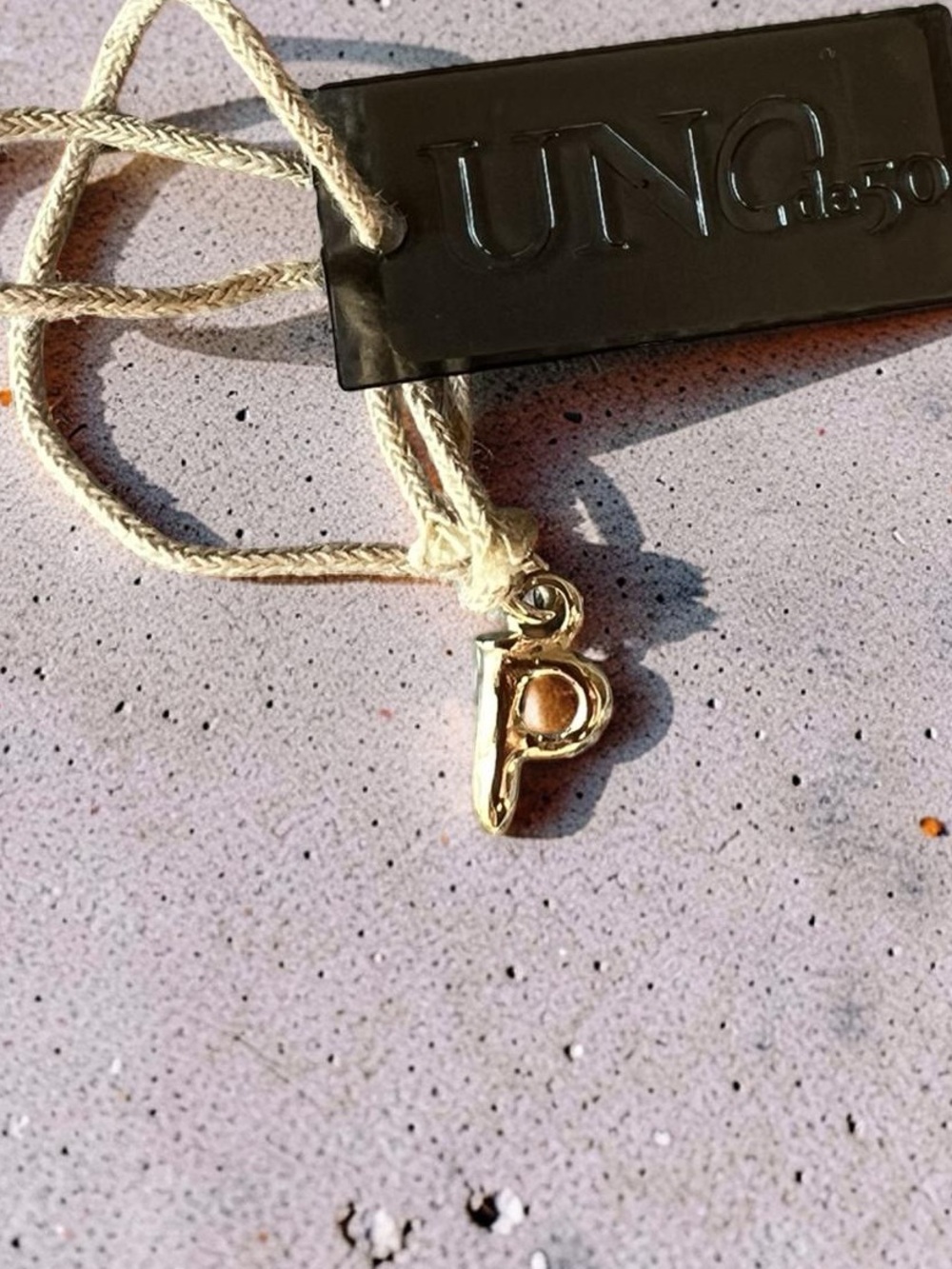 “P” 18K Gold-Plated Mini Charm by UNO de 50